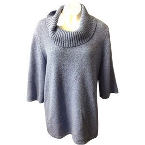 Karen Scott Blue Cowl Neck Sweater size L